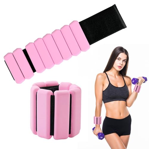 Handgelenk & Knöchel Gewichte, Verstellbare Handgelenkgewichte, Set aus 2 (0,45 kg) ,Tragbare Gewichtsmanschetten für Workouts, Joggen Yoga Aerobic Gehen, Yoga, Pilates