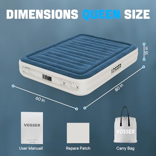 Vosser VOSSER-H-Q01 Queen Air Mattress With Built-In Pump,Fast & Easy Inflation/Deflation Inflatable Mattress thumb #6