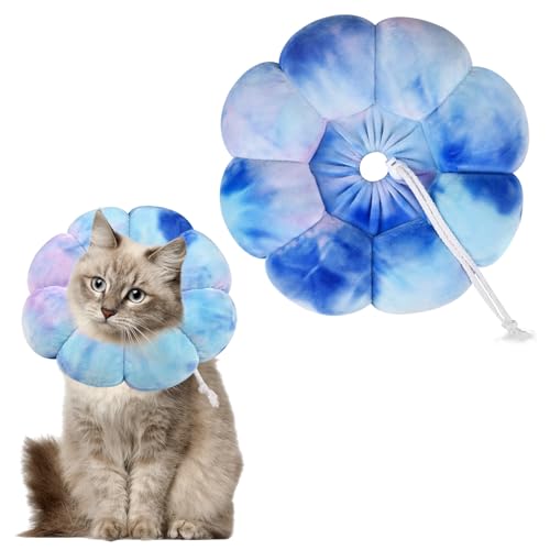 Image of Adjustable Dog Cone Collar, Soft Dog Elizabethan Collar Recovery E Collar After Surgery, Recovery E-Collar for Kittens /Puppies and Cats Recovery (Purple Blue, M)