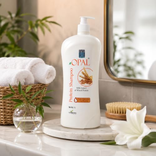 Image of OPAL Wheat Protein Shampoo for Dry & Damaged Hair | Nourishing & Shine-Enhancing Formula for All Hair Types for Men & Women | 1 Litre