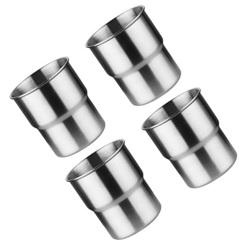 ZIRANU 4 Pack Stainless Steel Cups Stackable Coffee Tumblers Metal Drinking Glasses Milk Mug Drinkwares For Camping Travel