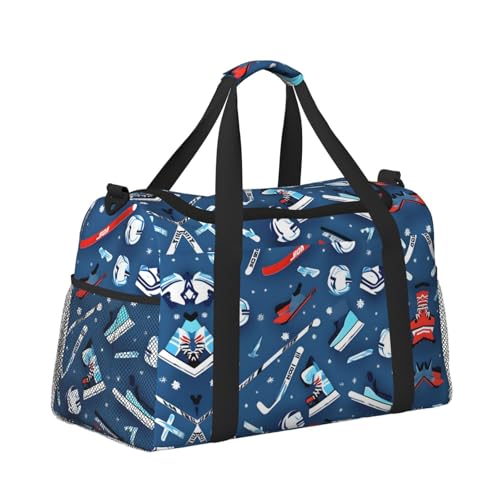 Ice Hockey print print Personal Item Bag Large Duffel Bag Travel Bag Weekender Bag Gym Bag Tote Duffel bag3