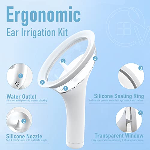 Evawoo Electric Ear Wax Removal Tool, Ear Cleaner Earwax Removal Kit Water Powered Ear Irrigation Kit Automatic Jet Stream, Wax Remover For Washing, Flushing Ears Wax Buildup, Usb Rechargeable #TOP2