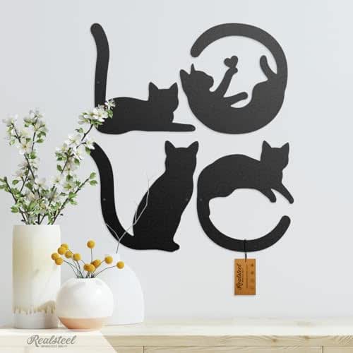 RealSteel '9 Lives Together' Metal Wall Art | Rust Resistant, Indoor/Outdoor, Gift For Cat Lovers - View #2