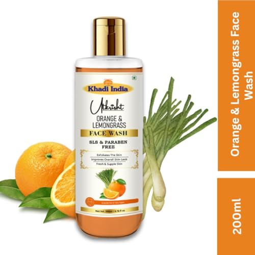 Image of Khadi Orange & Lemongrass Face Wash 200ml | Herbal & Natural | Exfoliates, Brightens, Hydrates & Moisturizes | Minimizes Pores | SLS & Paraben Free | For All Skin Types | Men & Women