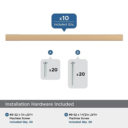 Image of Amerock 10 Pack 3-3 /4 inch Triomphe Champagne Bronze Drawer Pull | 3-3 /4 inch (96mm) Center-to-Center Mounting Distance and 4-13 /16 inches Overall Length, Durable Zinc Cabinet Hardware