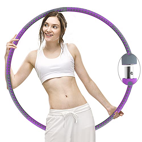 Hula Hoops, multifun Weighted Hula Hoops for Adults Weight Loss, Detachable and Weight Adjustable Design Stainless Steel Exercise Hoop for Adults/Kids Fat Burning Healthy Sports Life Home Workout