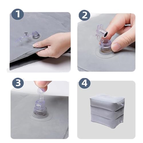 Repose-pieds gonflable avec surfaces floquées douces ergonomiques