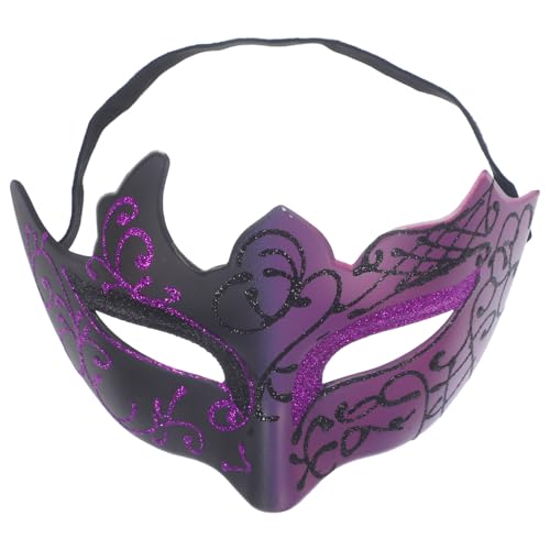 Masque de zombie effrayant violet demi-visage Halloween en ABS