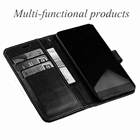 Image of ClickCase for Realme Narzo 20 pro Vintage Series Leather Wallet Flip Case Kick Stand with Magnetic Closure Flip Cover for Realme Narzo 20 pro (Matte Black)