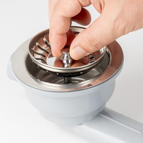 Spülbecken Siebkörbchen, 2 Pack, kompatibel mit IKEA LILLVIKEN 70311541, Ø 80 mm Siebkorb, aus Edelstahl, Korb Zapfen mit Kugel, verbesserte Filter Funktion, Ersatzteil für Lillviken Küchenspülen
