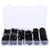 Zerodeko 200pcs Black Rubber Grommets for Holes 7.14-25.4mm Single-Sided Cable Wire Protectors Waterproof Cord Plugs Assortment Kit for Industrial Wiring and Electrical Applications