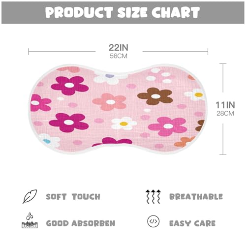 Flowers Burp Cloths Cotton Baby Washcloths,Large 22x11in Burping Cloth Absorbent and Soft for Newborn Baby Boys and Girls,2 Pack4