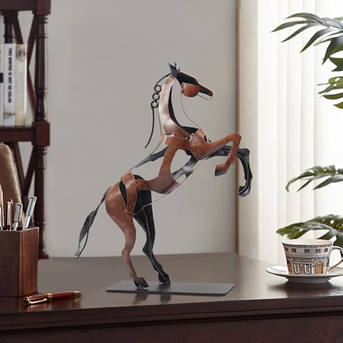 Estatua de Caballo de Metal Hecha a Mano y Pintada miniatura 3