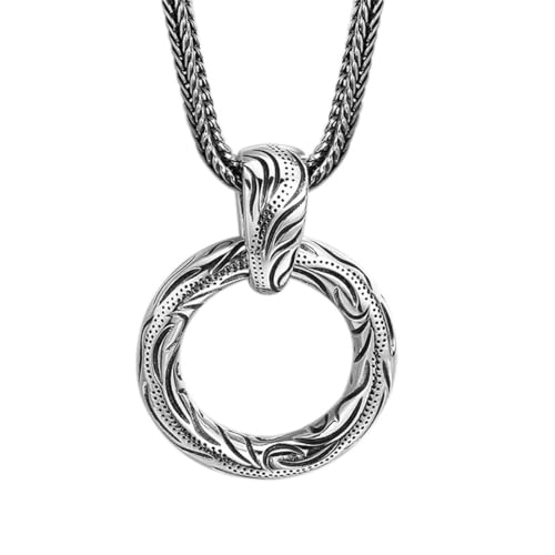 LIUMME S925 Sterling Silver Round Women's Pendant Necklace, Valentine's Day/Anniversary/Birthday Jewelry Gifts Minimalist Modern Personalized Fashion Designs,Silver,Single Pendant