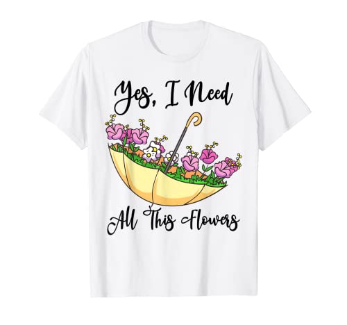 Upside Down Umbrella Filled With Flowers Gardening T-Shirt 1 Upside Down Umbrella Filled With Flowers Gardening T-Shirt