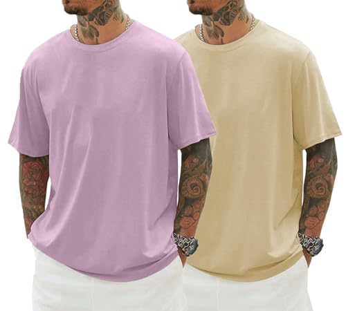 Image of RodZen Oversized Baggy Fit Half Sleeves Round Neck Solid Cotton Blend Combo T-Shirt for Men (Pack of 3)