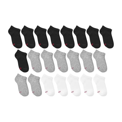 Image of Hanes Boys' Ankle Socks for Boys - Super Value 22-pack Quarter Socks - Lightweight Comfort - No Slip Fit Ez Sort
