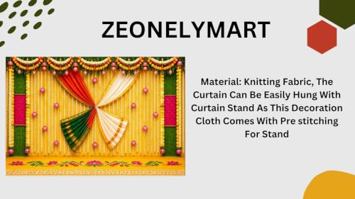 Image of Marriage Backdrop for Wedding | Traditional Indian Wedding Background with Crossed Saree Design 8x8 Feet | Lakshmi Pooja Background