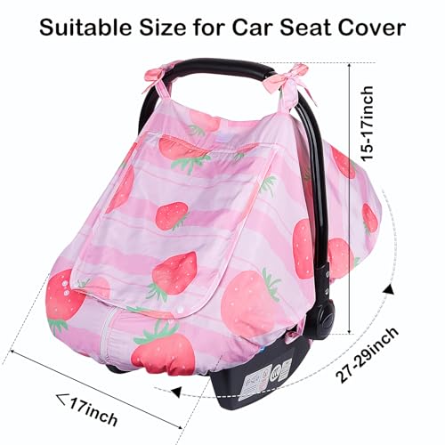 Image of FIOBEE Baby Car Seat Cover, Car Seat Covers for Babies Infant Car Seat Canopy with Breathable Mesh Window Waterproof Carseat Cover for Babies Boy Girl 4 Seasons