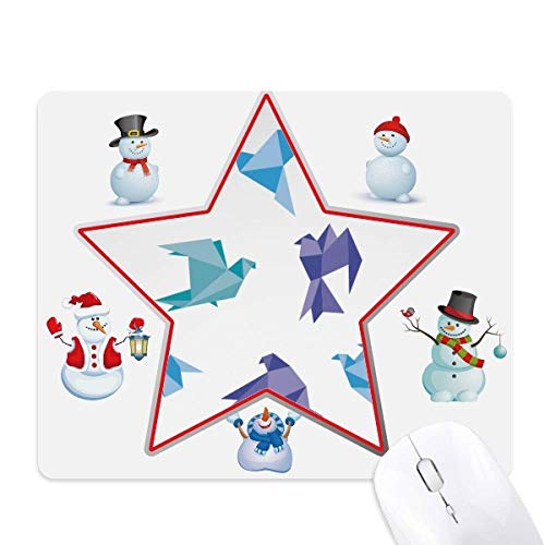 Tapis de souris pigeon origami abstrait grand tapis de bureau étoile neige