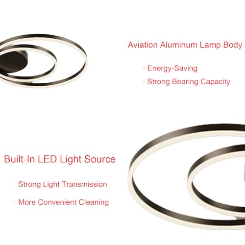 Plafonnier LED Dimmable Marron avec Télécommande pour Salon et Chambre Moderne
