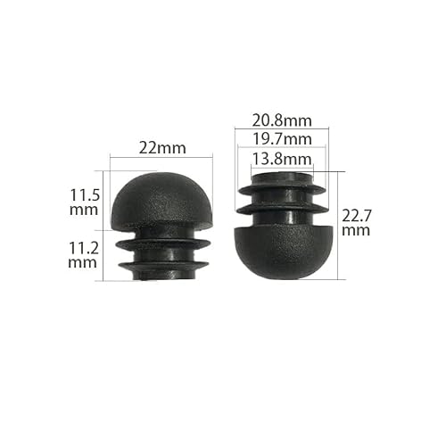 Tokimmash Plastic Round Hole Plugs, Chair Legs And Furniture Metal Pipe Hardware Plugs, Fences, Black End Caps With Round Head Sliding Inserts For Non-Slip Protection 7/8" Inch (22Mm) 25 Pcs #TOP1