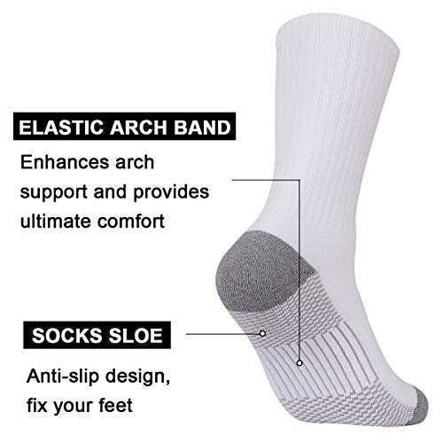 Coovan 12 Pack Crew Socks For Men Half Cushion Moisture Wicking Athletic Socks #TOP3