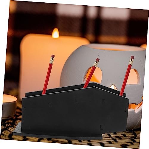 Pot à crayons accessoires de bureau gothiques en bois pour offrir