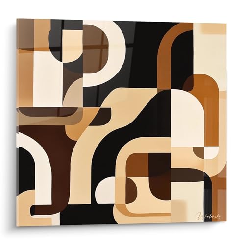 Tableau abstrait Africain Walensky Échos du sahel Alu Dibond brossé 140x140