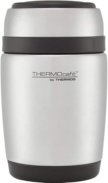 Thermos 190525 Curved Stainless Steel Food Flask with Spoon, 400 ml