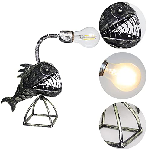Veilleuse LED poisson art lampe de table design rétro fer pour décoration - 3