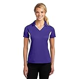 Sport-Tek Women's Side Blocked Micropique Sport Wick Polo XXL Purple/White
