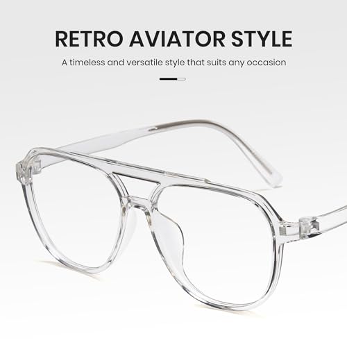 Image of Cyxus Aviator Blue Light Glasses for Women Men Reduce Eye Strain 8196 | Eye Protection,UV Protection,Retro Pilot Frame,Ideal for Office Work Daily Wear