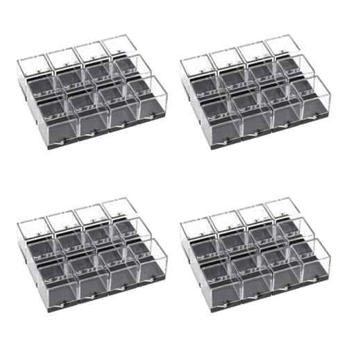 Boîte pour spécimen minéral de 3,5 cm en plastique transparent DOITOOL - Lot de 48