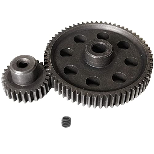 ShareGoo RC 11184 Spur Differential 64T Steel Metal Main Gear & 11176 Pinion 26T Motor Gear Combo...