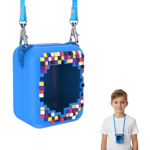 Silicone Cover Case for Bitzee Interactive Toy Digital Pet, Protective Case for Virtual Electronic Pets with Lanyard (Blue)