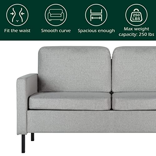 Sthouyn 56" W Fabric Loveseat Sofa With 2 Usb, Small Couches For Living Room, Bedroom, Office, Easy Assembly & Comfy Cushion, Light Grey #TOP4