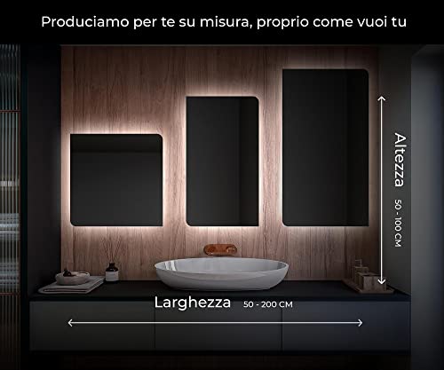 Specchio con coperchio Controluce LED da Bagno