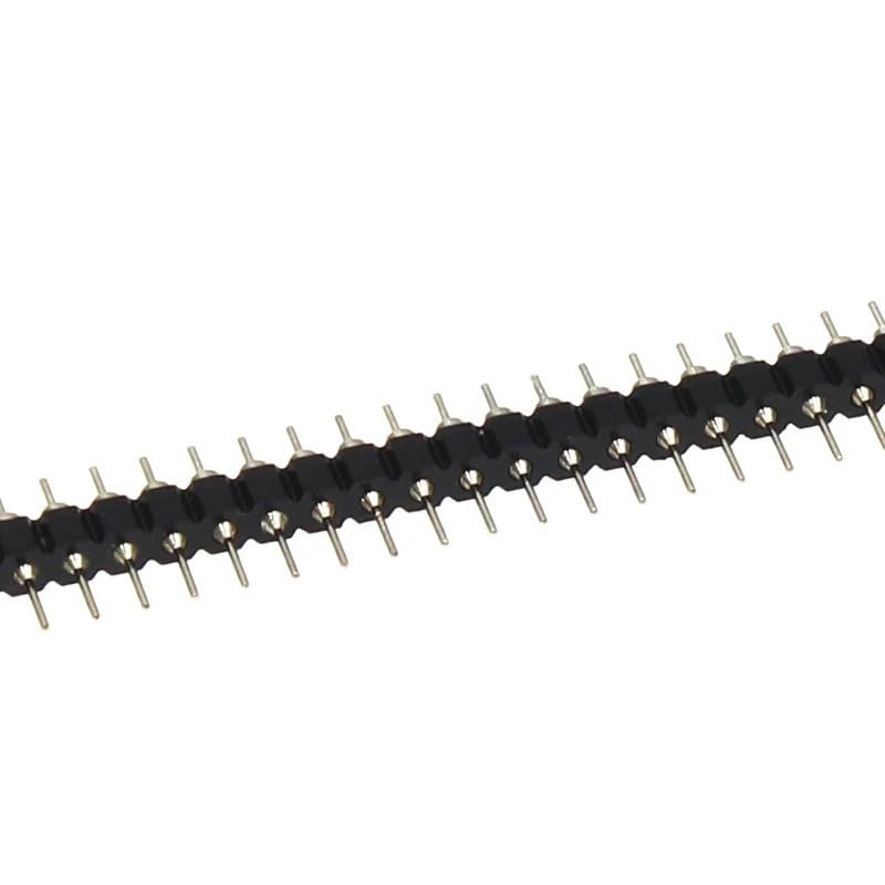 TSIOHKBS 100PCS 2.54MM Connector Round Hole Row Needles 1 * 40 Round The Needle Male Head 1x40P Gold Plated Single Row