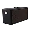 Radio Retro Houten Dual Speaker Bluetooth Speaker computer thuis Phone Outdoor Portable Leather Speaker (Color : Black)
