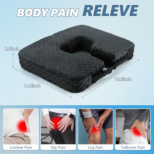 Almofada de donut para hemorróidas, almofada de assento grande com suporte confortável, alívio da do