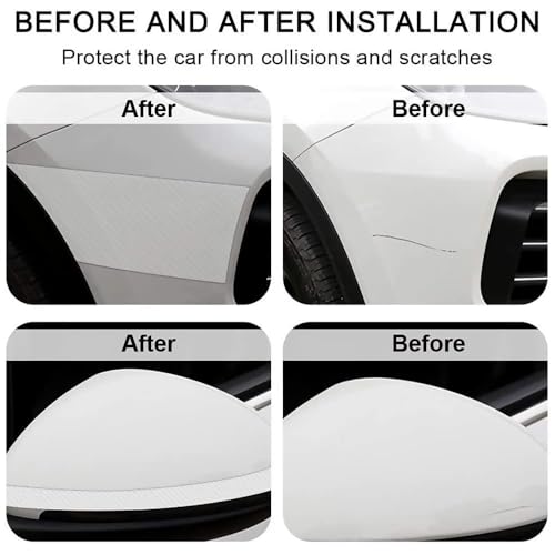Image of 5D Carbon Fiber Car Door Edge Guard Tape, Anti-Collision Scratch Protector Strip Sticker for Door Sill, Rear Bumper & Side Edge Protection, Waterproof Automotive Accessories for Most Cars (White)