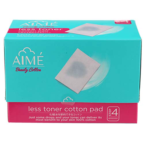 cotton pad for toner silky soft thin 80 sheets Aime' beauty less toner cotton pad