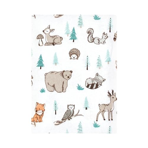 Image of Hudson Baby Unisex Baby Cotton Flannel Burp Cloths Bundle, Neutral Woodland Pals, One Size