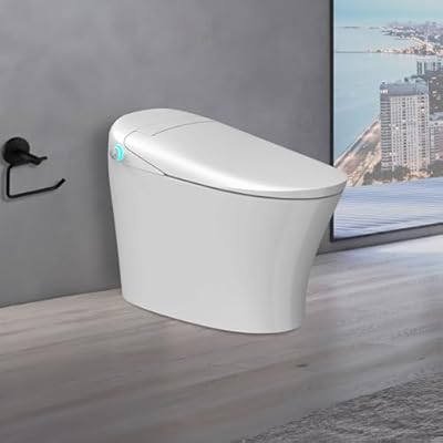 Blossom Smart Toilet with Bidet Built-In, Tankless One-Piece Toilet, Heated Seat, Auto Seat & Lid Open, Warm Water Spray, Air Dryer, Auto Flush, Foot Sensor, Remote Control, Multi-Position Nozzle Wash