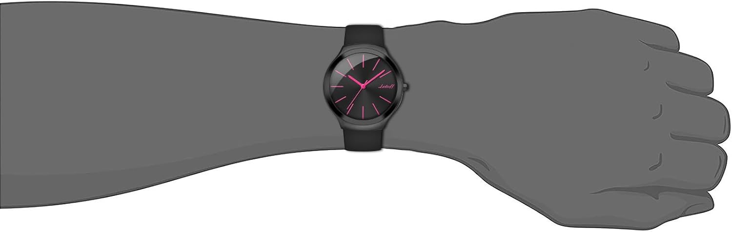Letoff Unisex Modern Analog Metal Watch Big Face Easy to Read Silicone Band Water Resistant 100ft