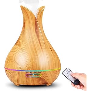 Humidificador Aceites Esenciales (400ml/12H), Ultra Silencioso y Apagado Automático, PEYOU Humidificador Ultrasónico y…