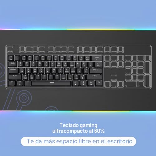 Teclado mecánico QWERTY-US Dierya DK68E negro con switches Red suaves 2