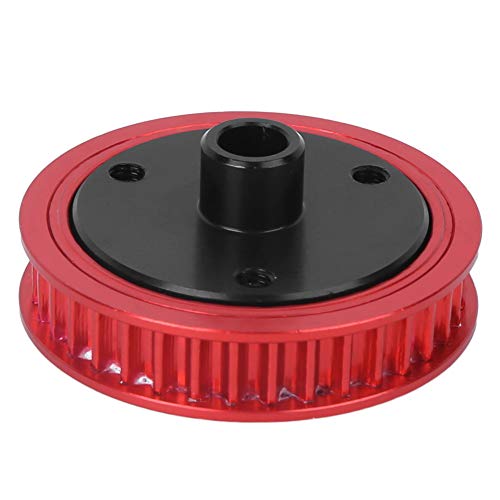 Kit de Transmisión por Correa Silenciosa, Engranaje Modificado de Aleación de Aluminio y Caucho para Modelo de Coche RC (rojo)